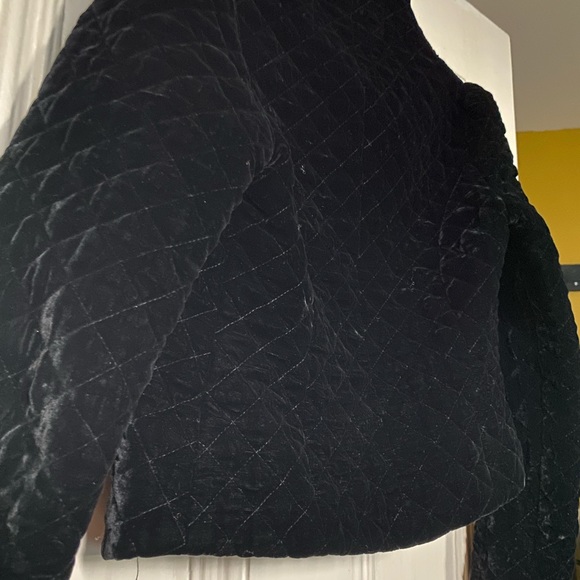 Anthropologie Ruffian quilted black Velvet jacket - Picture 2 of 5
